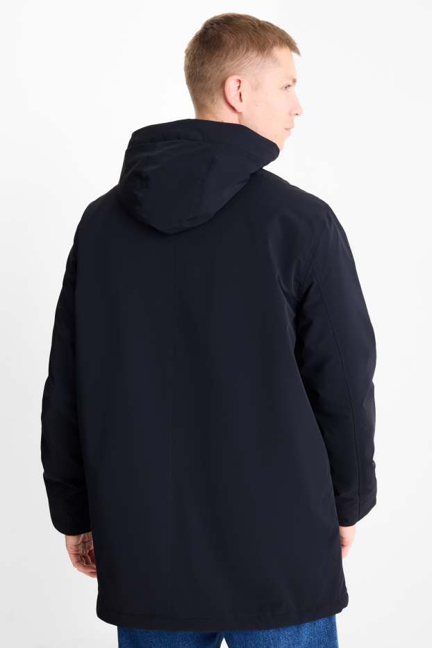 Hommes - Parka à capuche - finition doublée - finition déperlante - noir