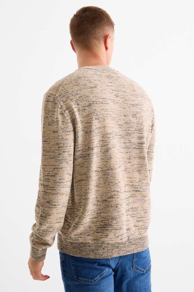 Herren - Chenille-Pullover - beige