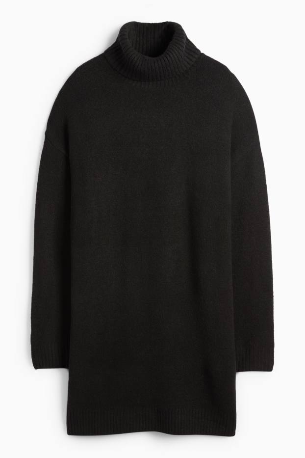 Damen - Strickkleid - schwarz