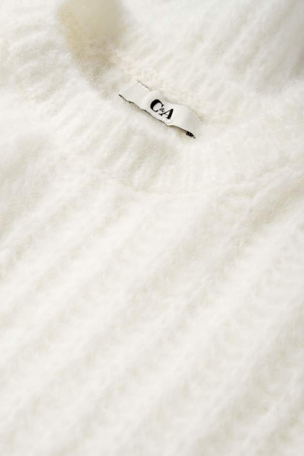 Dámské - Svetr - žebrovaný - krémově bílá