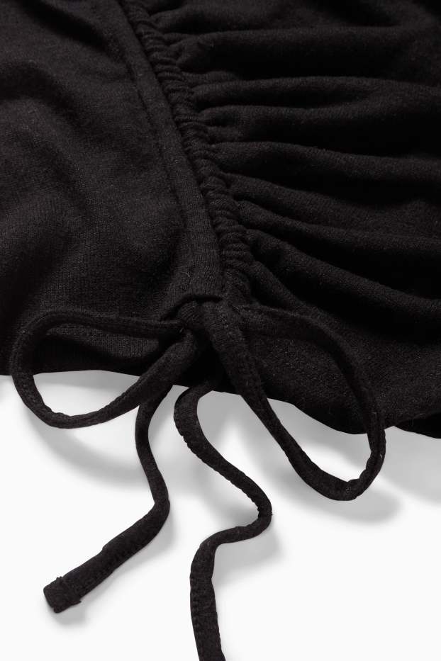 Damen - Langarmshirt - Slim Fit - schwarz