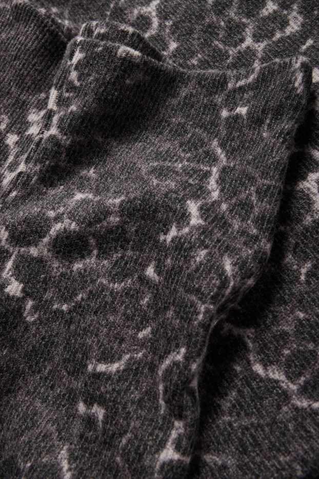 Women - Flared leggings - leopard print - dark gray