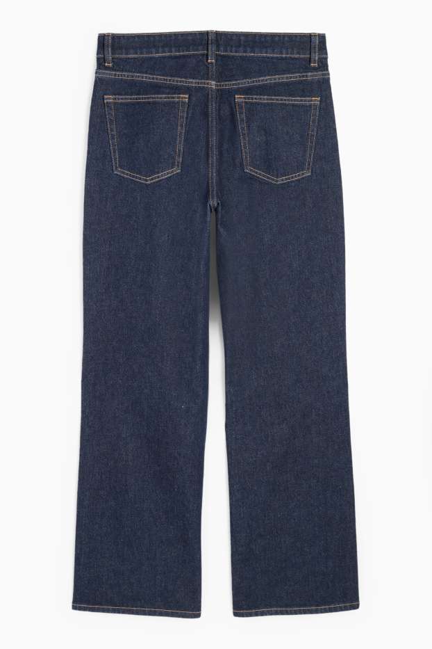 Women - Wide leg jeans - low-rise waist - denim-dark blue