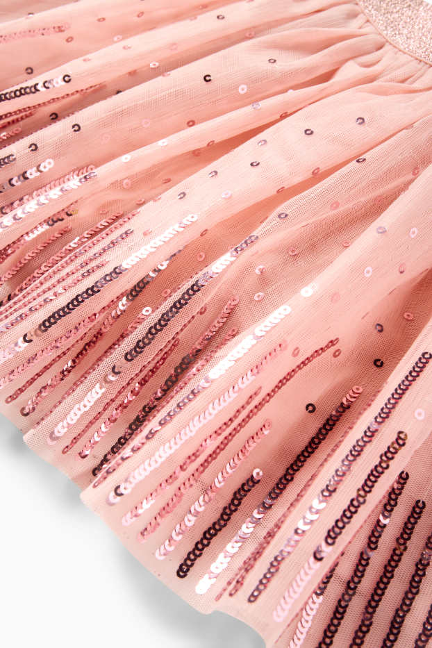 Kinder Mädchen - Pailletten-Rock - rosa