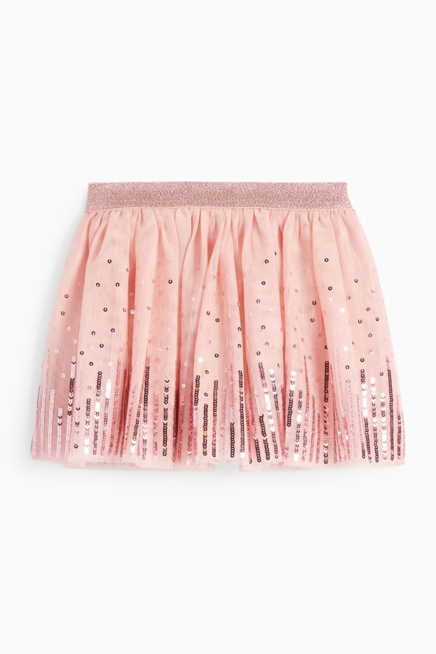 Kinder Mädchen - Pailletten-Rock - rosa