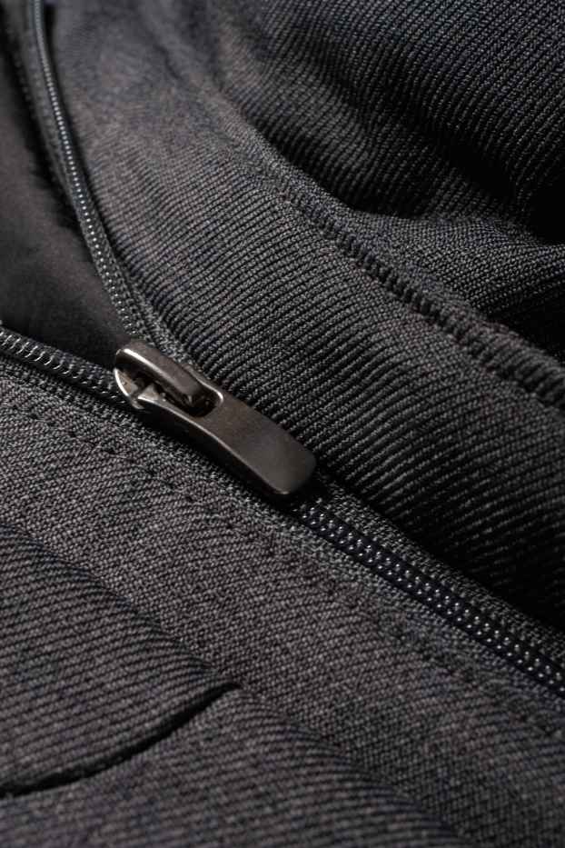 Herren - Steppjacke mit Kapuze - wasserabweisend - dunkelgrau