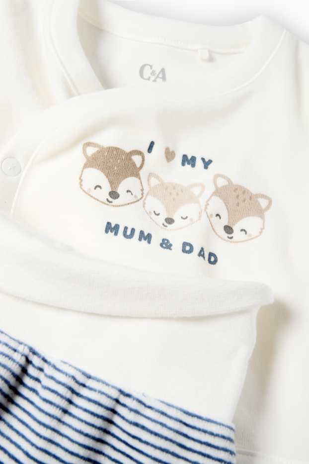 Baby Jungen - Fuchs - Erstlingsoutfit - 2 teilig - weiss