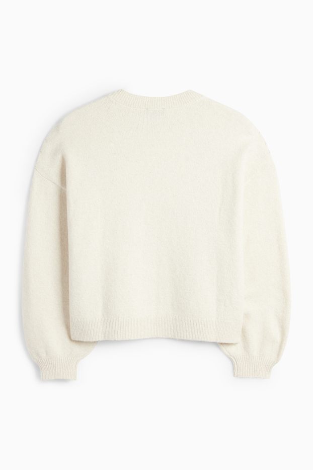 Damen - Pullover - cremeweiss