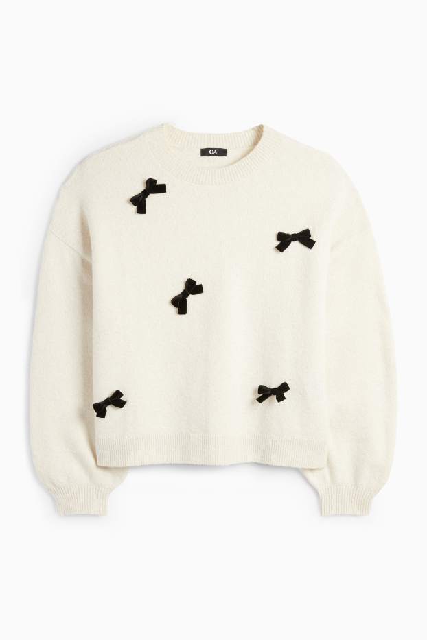 Damen - Pullover - cremeweiss