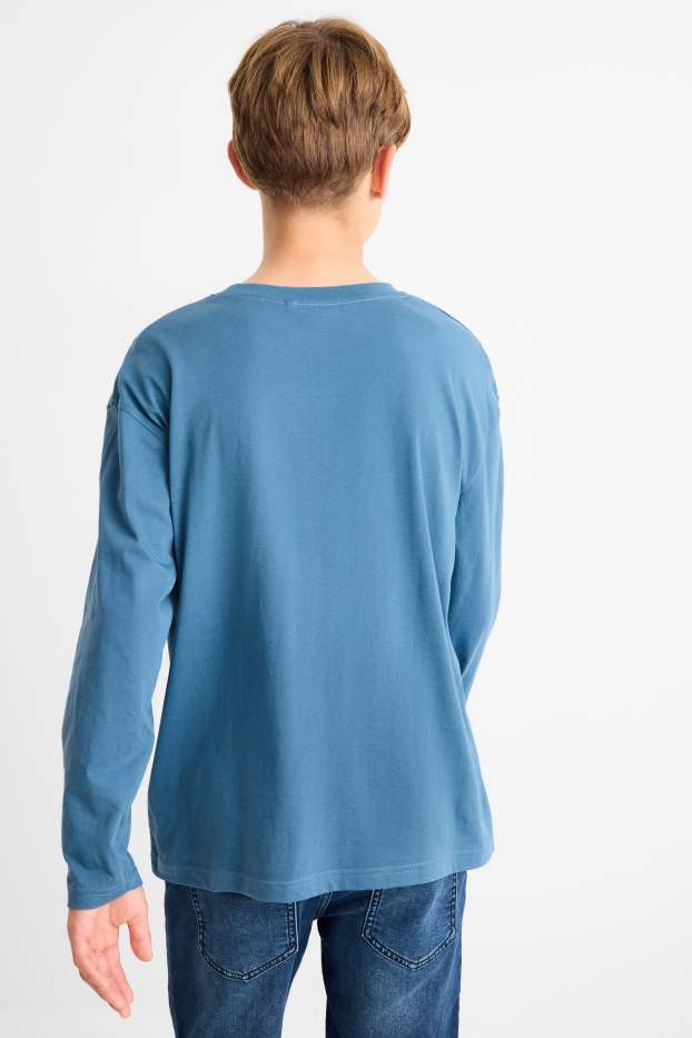 Kinder Buben - Gaming Controller - Langarmshirt - blau