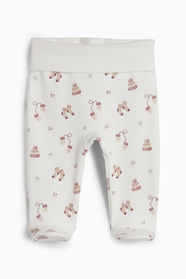 Neonate - Pinguino - completo per neonati - 2 pezzi - bianco / rosa