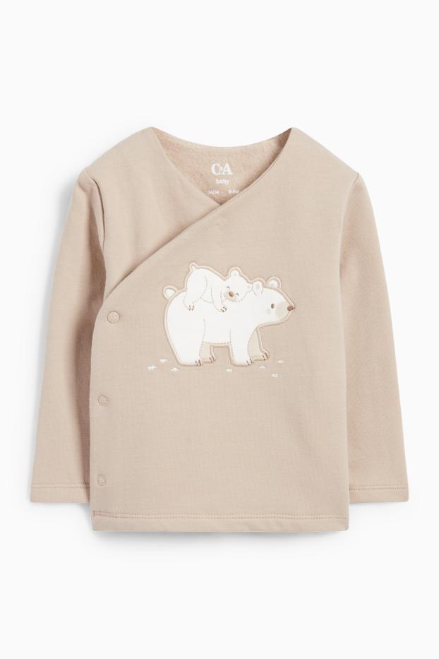 Unisexe - Ours polaire - tenue nouveau-né - 2 pièces - beige