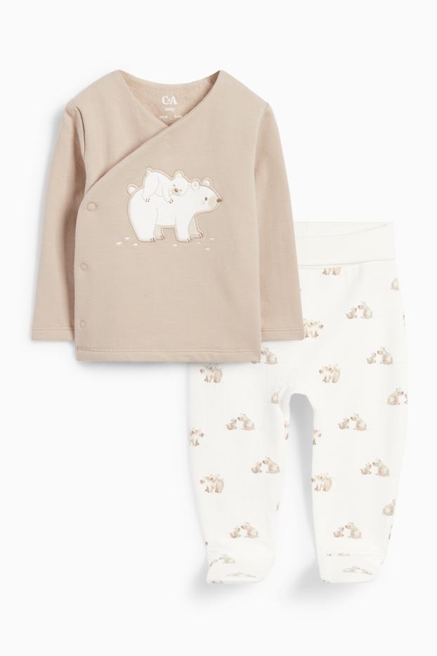 Unisex - Os polar - conjunt per a nounat - 2 peces - beix