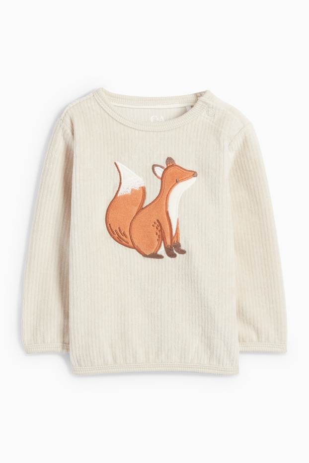 Baby Buben - Fuchs - Baby-Outfit - gerippt - 2 teilig - beige