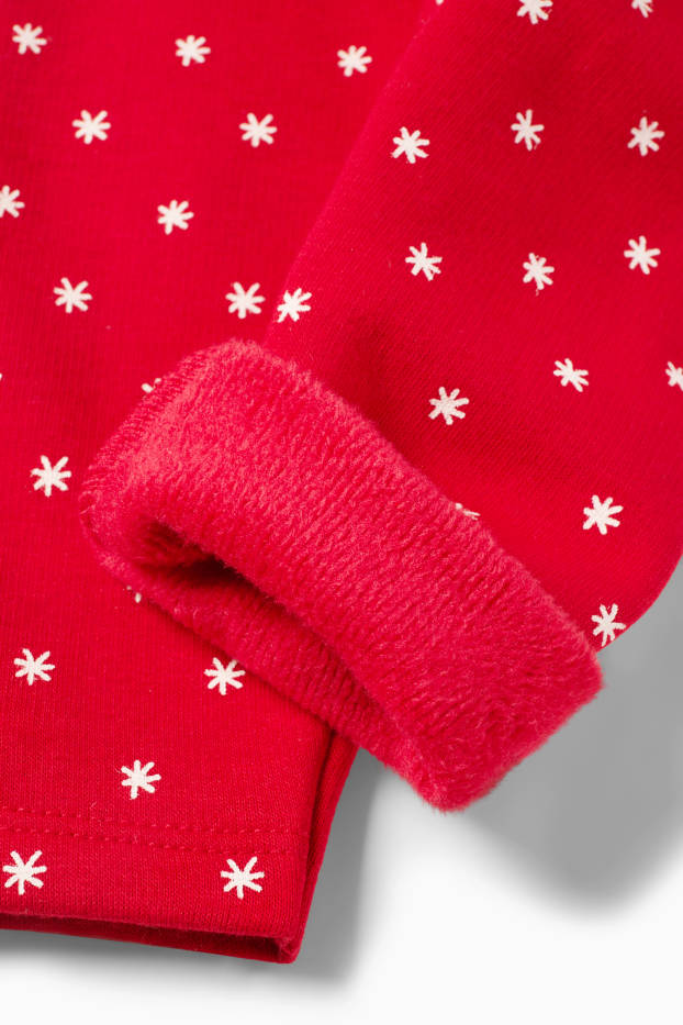 Neonate - Fiocchi di neve - leggings termici per neonati - rosso