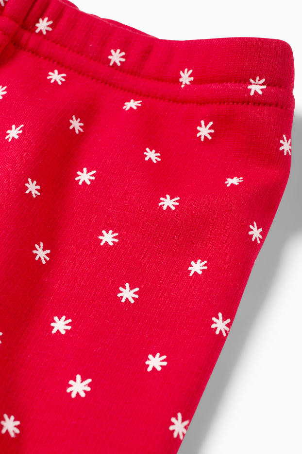 Neonate - Fiocchi di neve - leggings termici per neonati - rosso