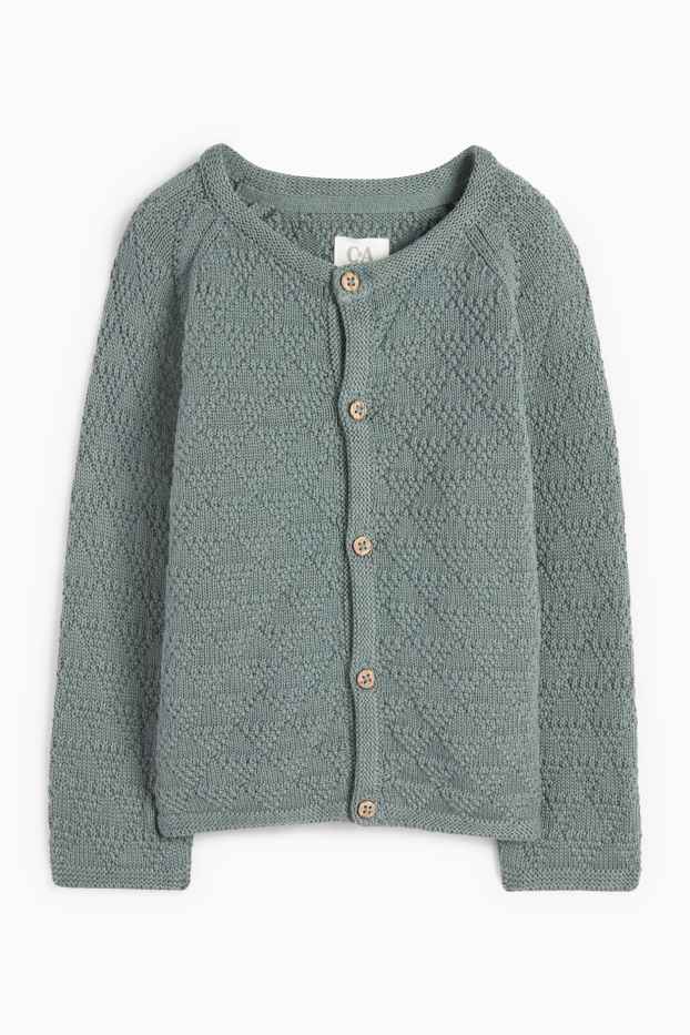 Unisex - Baby-Strickjacke - strukturiert - grün