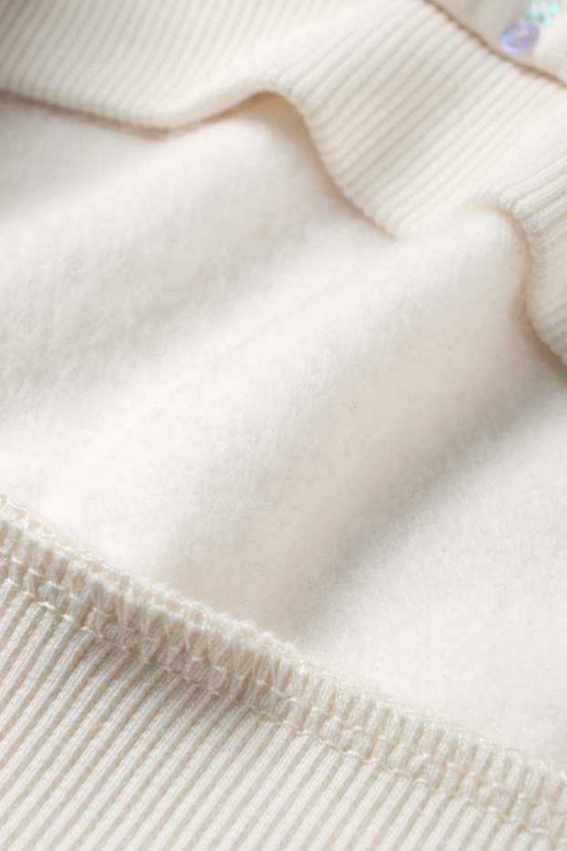 Enfants filles - La Reine des neiges - sweat - blanc crème