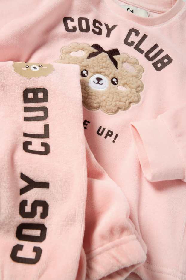 Enfants filles - Caniche - pyjama d’hiver - 2 pièces - rose