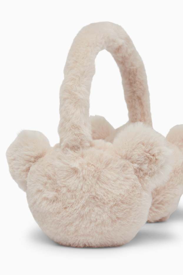 Niñas - Osito de peluche - orejeras - blanco roto