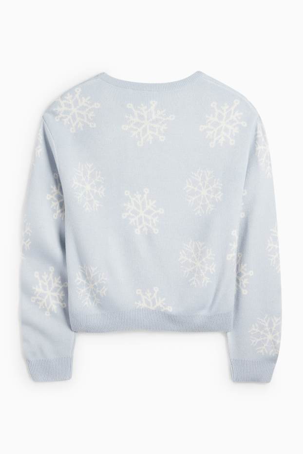 Bambine - Lilo & Stitch - maglione natalizio - azzurro
