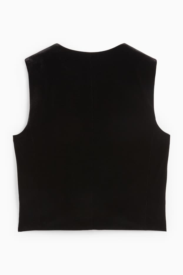 Mujer - Chaleco de terciopelo - colección modular - regular fit - negro