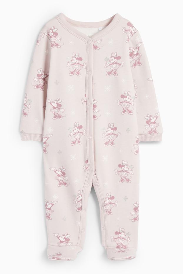 Bebeluși - fete - Minnie Mouse - pijama salopetă bebeluși - căptușită cu pluș - roz