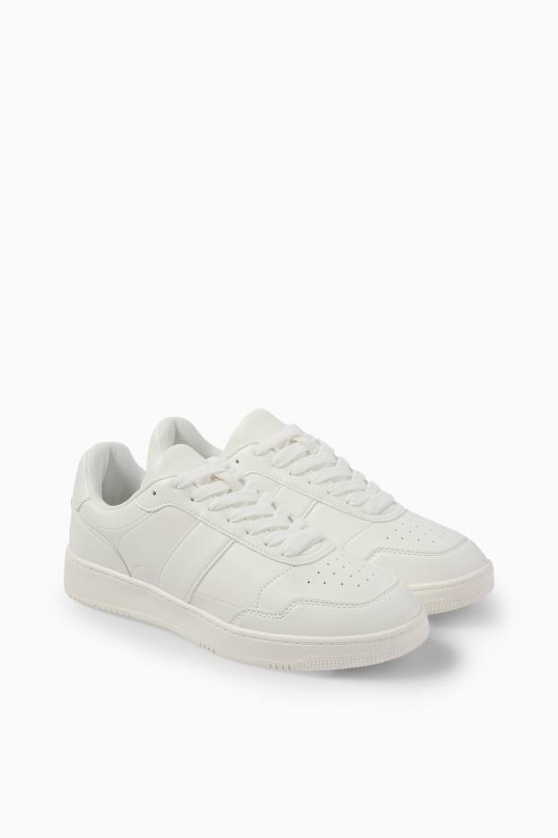 Women - Trainers - faux leather - white