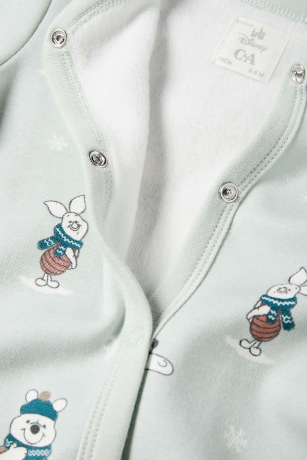 Baby Jungen - Winnie Puuh - Baby-Schlafanzug - plüschgefüttert - mintgrün