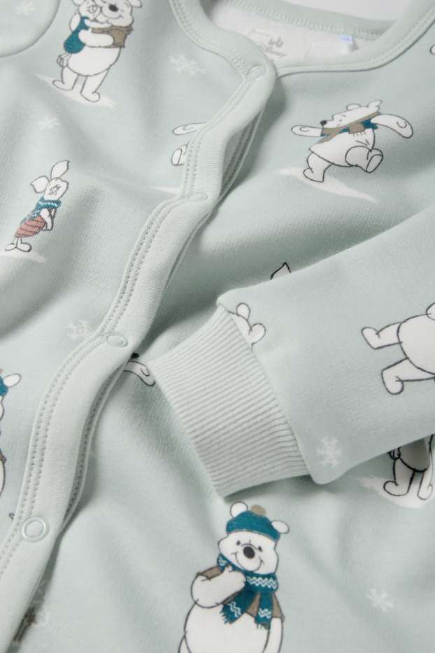 Baby Jungen - Winnie Puuh - Baby-Schlafanzug - plüschgefüttert - mintgrün