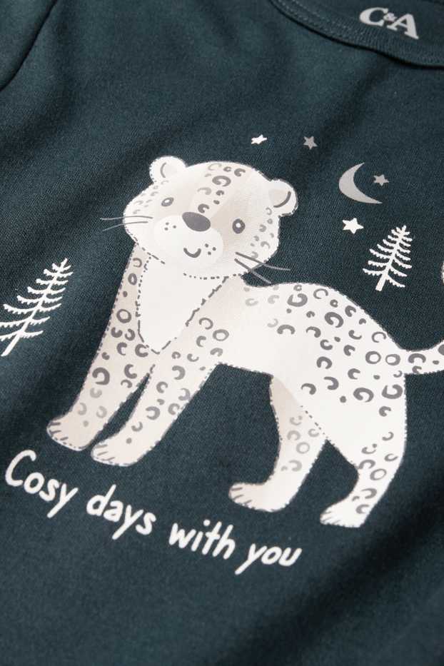 Unisex - Leopard - baby bodysuit - dark green