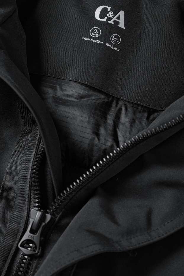 Men - Parka with hood - lined - water-repellent - black