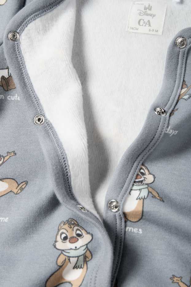 Unisex - Chip & Chap - Baby-Schlafanzug - plüschgefüttert - grau