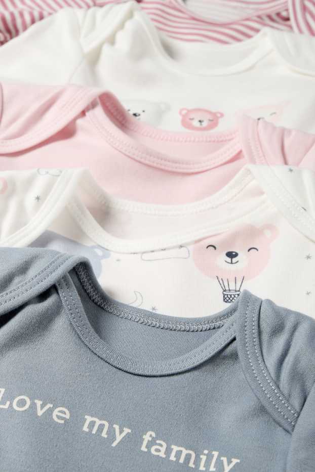 Neonate - Confezione da 5 - orsetto - body per neonati - rosa / blu