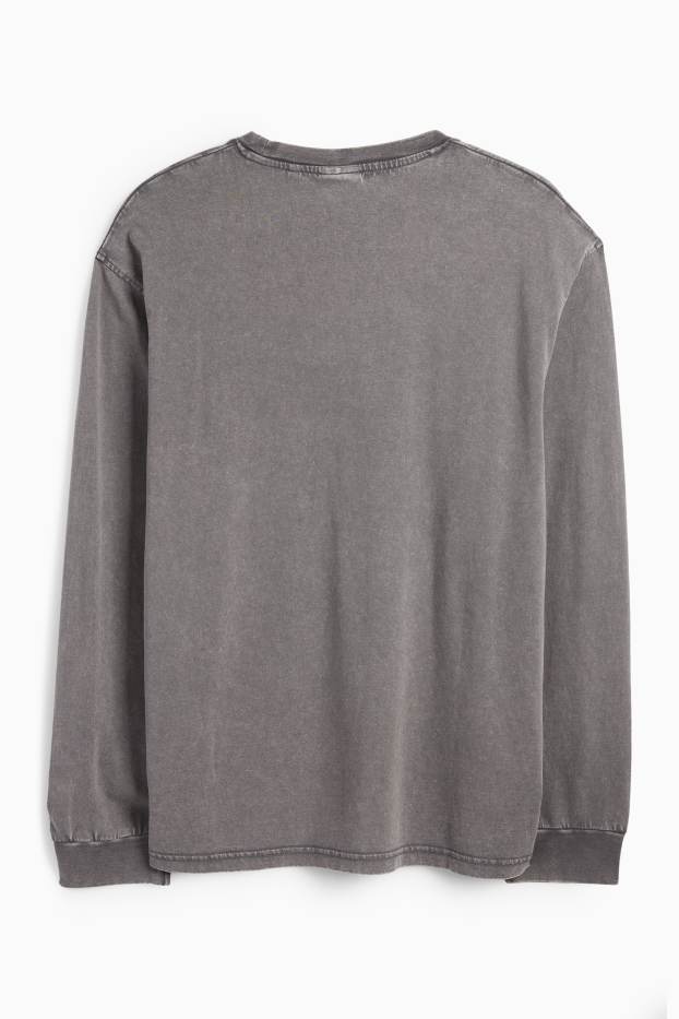Herren - Langarmshirt - Relaxed Fit - grau