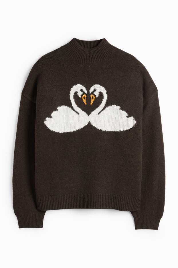 Dámské - Svetr - tmavohnědá