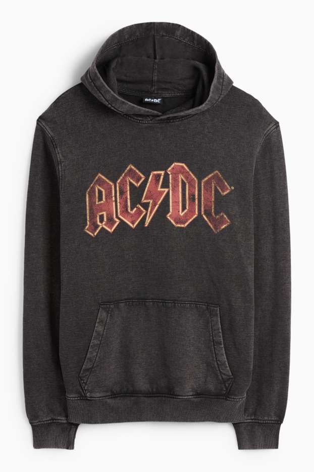 Pánské - Mikina s kapucí - AC/DC - tmavošedá
