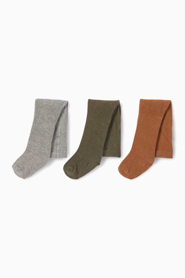 Nadó nen - Paquet de 3 - leotards per a nadó - acanalats - marró/verd