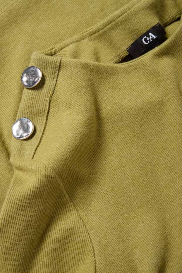 Damen - Sweatshirt - gerippt - grün