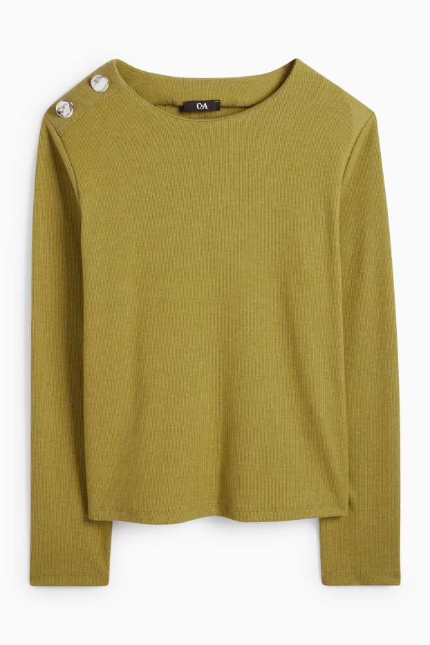 Damen - Sweatshirt - gerippt - grün