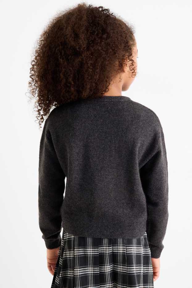 Enfants filles - Pull - à carreaux - noir / blanc