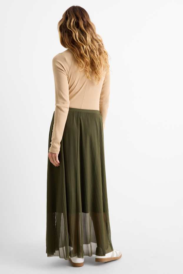 Dames - Rok van mesh - kaki
