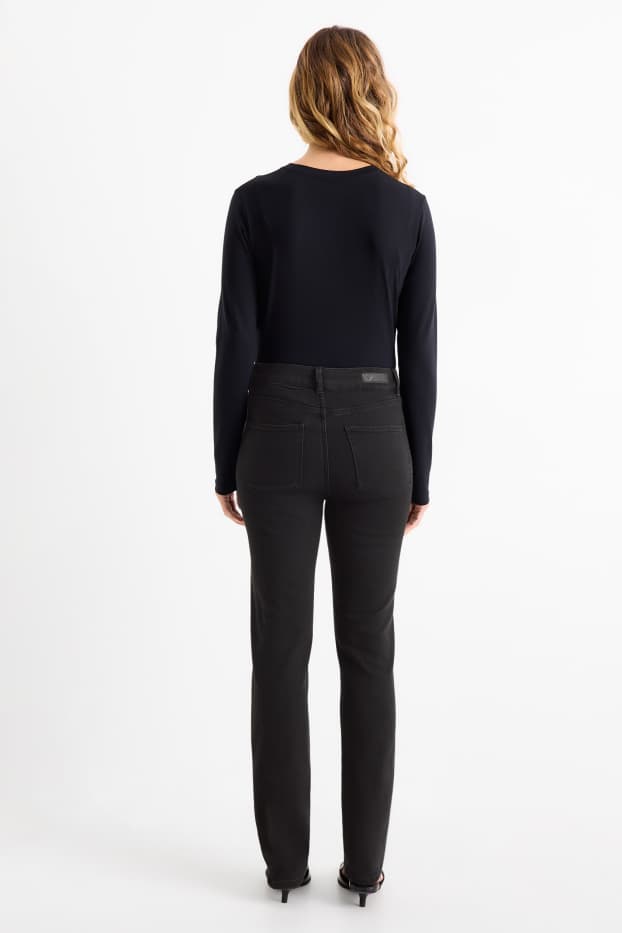 Dames - Slim jeans - high waist - zwart