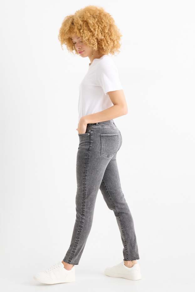 Dames - Skinny jeans - high waist - LYCRA® ADAPTIV-vezels - jeansgrijs