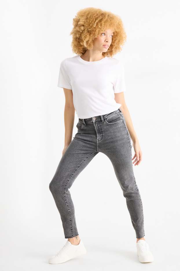 Dames - Skinny jeans - high waist - LYCRA® ADAPTIV-vezels - jeansgrijs