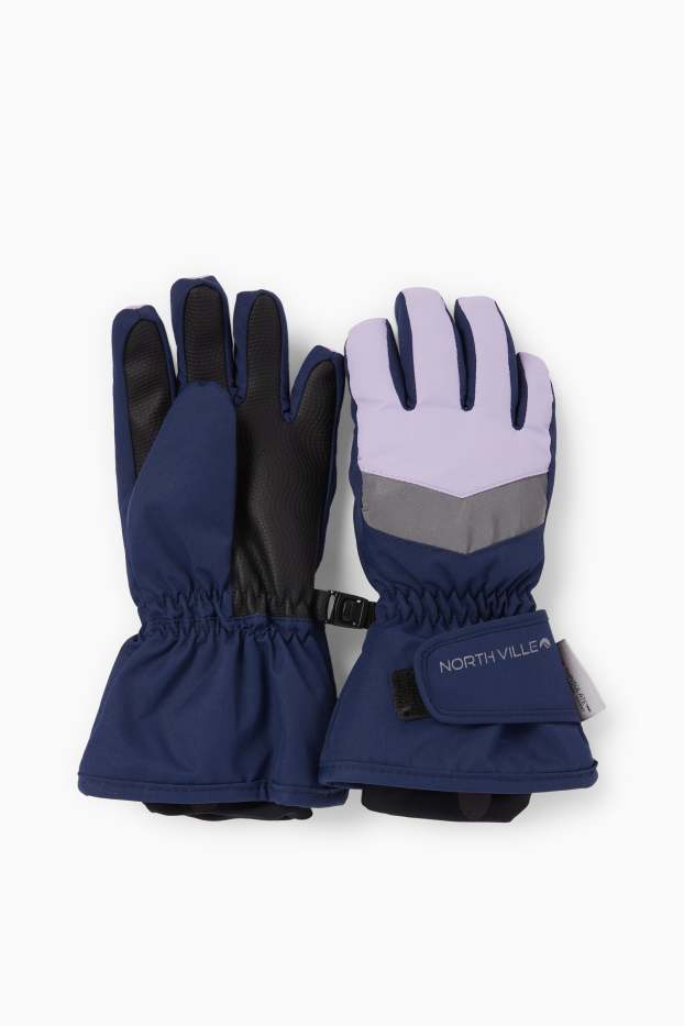 Enfants filles - Gants de ski - imperméables - violet clair