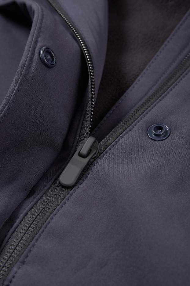 Women - Softshell jacket with hood - water-repellent - 4-Way Stretch - dark blue