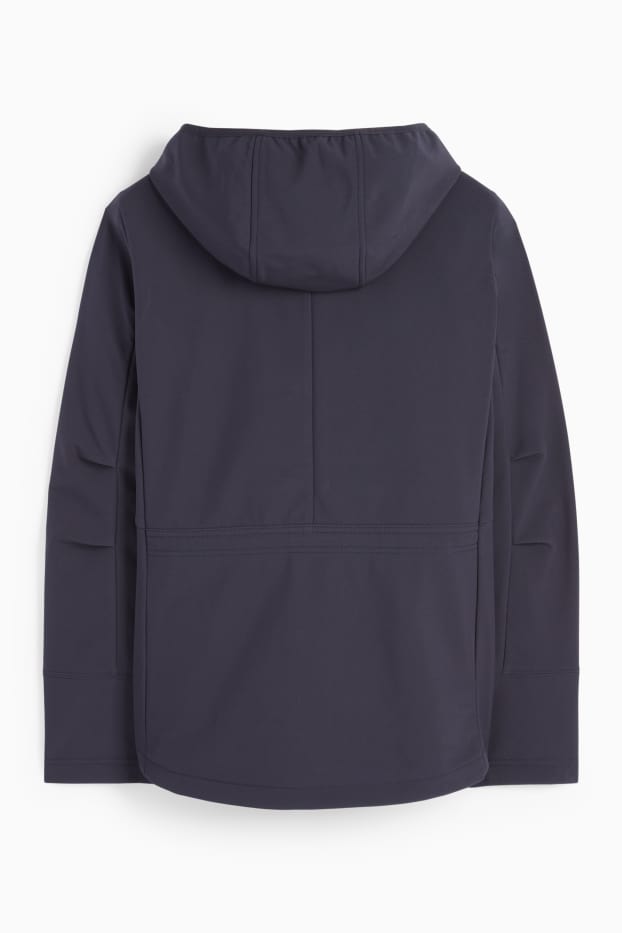 Women - Softshell jacket with hood - water-repellent - 4-Way Stretch - dark blue