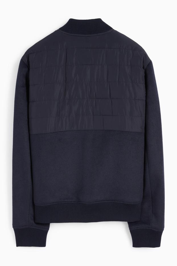 Heren - Blouson met stiksels - donkerblauw
