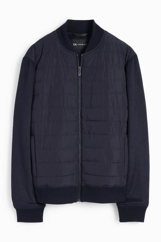 Heren - Blouson met stiksels - donkerblauw